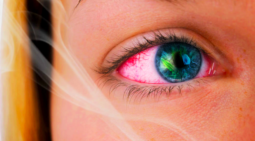 oczy po paleniu marihuany